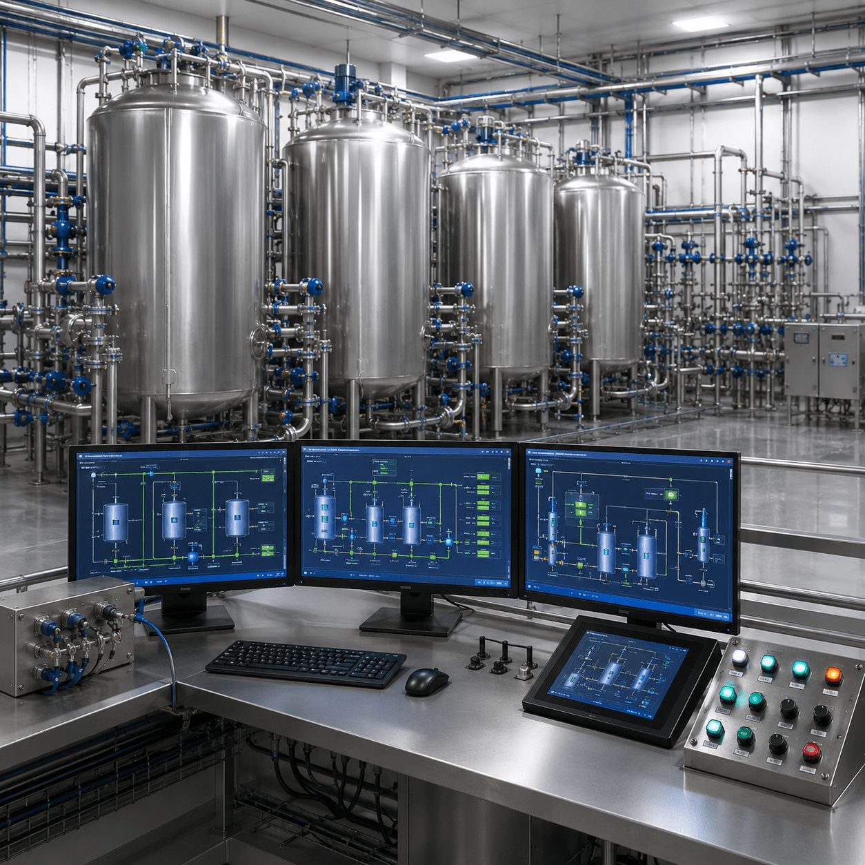 CIP and Tank Farm Automation — validated cleaning and vessel management