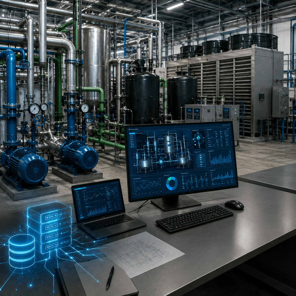 Utilities and Database Management — plant-wide energy and data systems