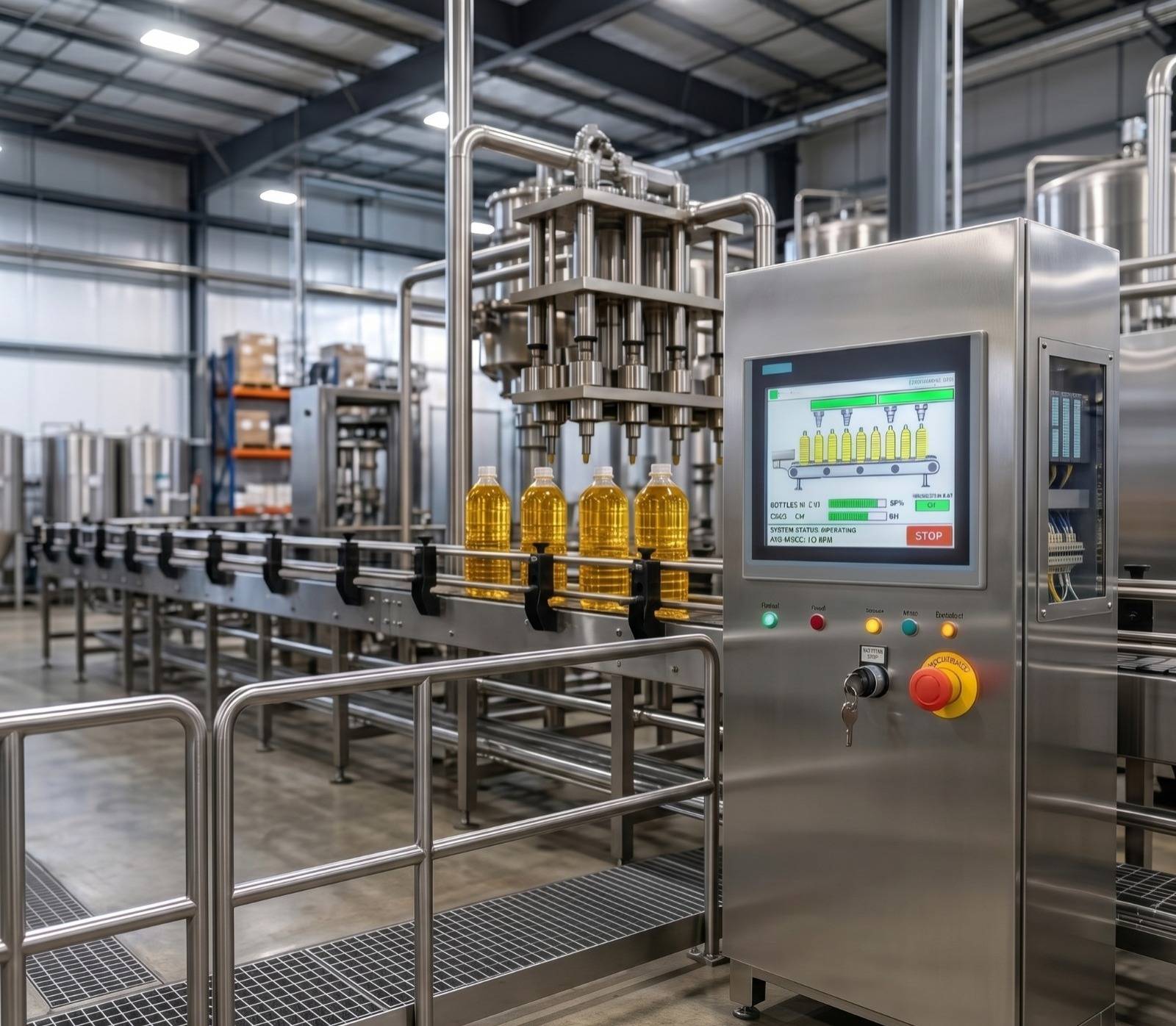 Edible oil filling and packaging line