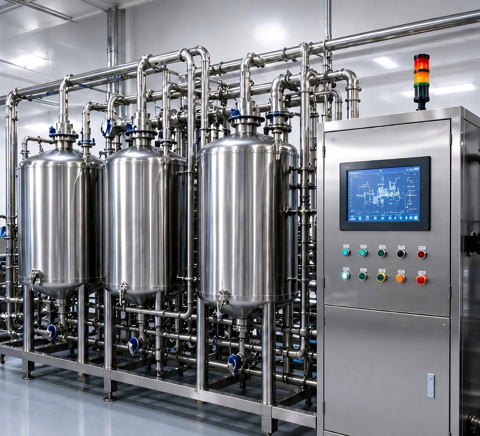 CIP Clean-in-Place and SIP sterilisation system — automated dairy hygiene plant