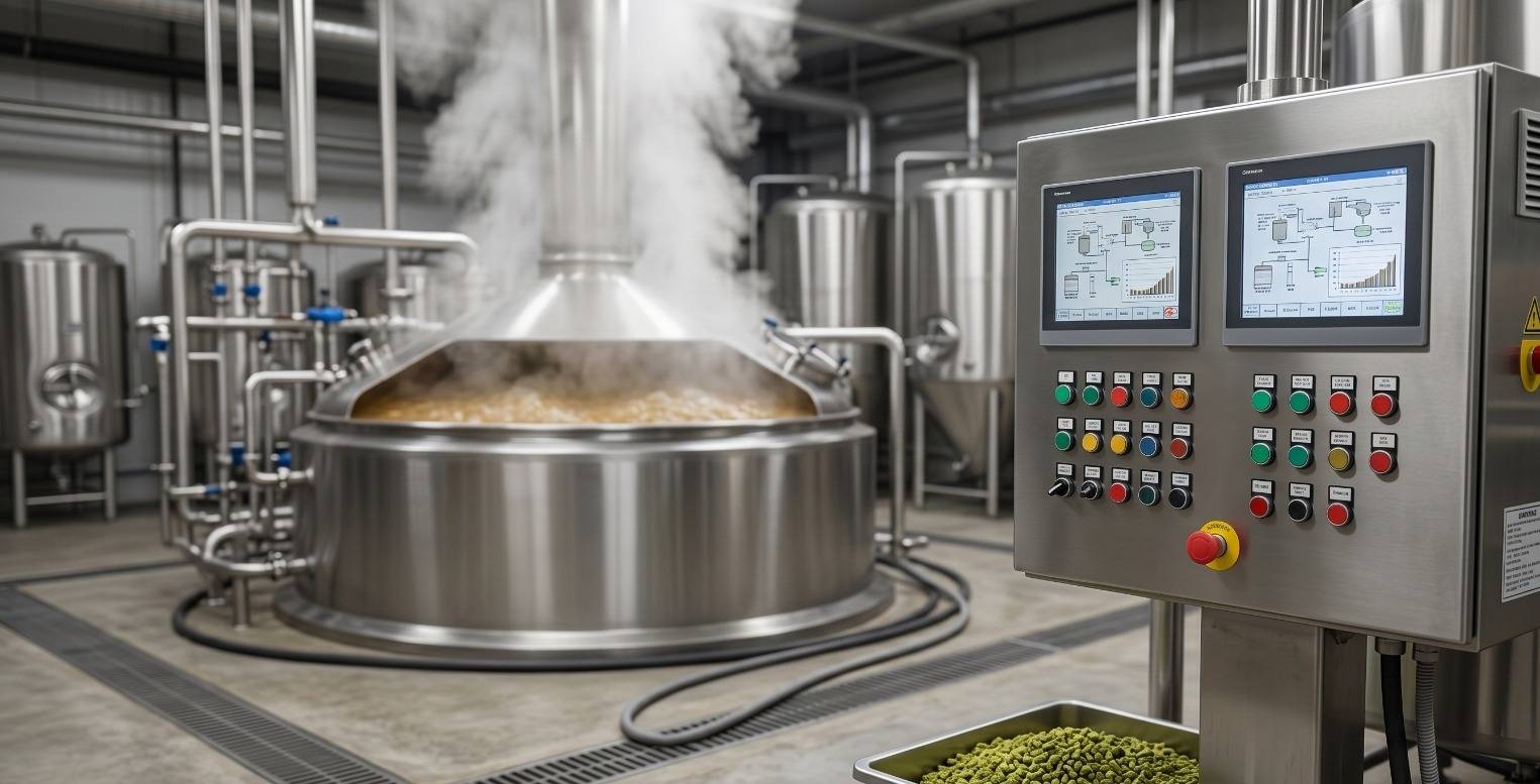 Wort Boiling — brewery kettle boiling and hop addition process